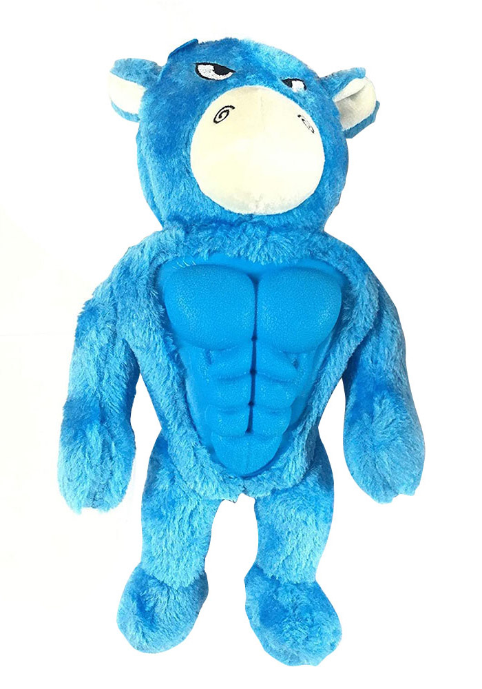 muscle plush dog toy